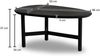 Couchtisch 86 x 50 x 37 cm Mango Massivholz / Metall Schwarz Sofatisch, Design Wohnzimmertisch Nierenform, Dreibein Kaffeetisch Wohnzimmer Modern Bild 4