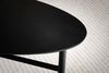 Couchtisch 86 x 50 x 37 cm Mango Massivholz / Metall Schwarz Sofatisch, Design Wohnzimmertisch Nierenform, Dreibein Kaffeetisch Wohnzimmer Modern Bild 5