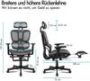 ALFORDSON Bürostuhl Ergonomisch Netzstuhl 3D Armlehne Kopfstütze 180 kg Schwarz Bild 2