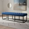 CLP Sitzbank Polson, Modern, Gestell schwarz, Samt, Gesteppt, Bodenschoner, Design,blau 150 cm Bild 2