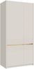 Forte OAK SQUERE Kleiderschrank 90 100, eleganter Schrank mit 2 Türen und Beleuchtung, Holzwerkstoff, 95,3 cm breit x 197,9 cm hoch x 52 cm tief Bild 3
