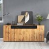 Sideboard 208 cm, 2 Schubladen, 4 Türen, MDF und Spanplatte, mit Eiche-Front, Metallgriffe Bild 3