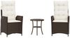 vidaXL 3-tlg. Bistro-Set mit Kissen Braun Poly Rattan 365274 Bild 2