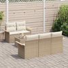vidaXL Sofa Set mit Kissen 6 pcs Beige Poly-Rattan 3345241 Bild 3