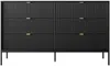 Vente-unique - LIOUBA Kommode Holz, Platte Schwarz - B 39 cm x H 90,7 cm x L 153,4 cm Bild 4