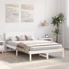 vidaXL Bettrahmen mit Kopfteil Weiß 120 x 190 cm Massives Kiefernholz 872117 Bild 3