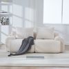 Odikalo Ecksofa Modulares Sofa mit Schlaffunktion, Eckcouch mit 2 Hockern, U Form, Modulares Cordsofa für 3 Personen (mit 2 Hockern), frei kombinierbar, inklusive Getränkehalter und seitlicher Aufbewahrungstasche, ideal für Wohnzimmer, Familienzimmer u... Bild 3