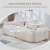 Odikalo Ecksofa Modulares Sofa mit Schlaffunktion, Eckcouch mit 2 Hockern, U Form, Modulares Cordsofa für 3 Personen (mit 2 Hockern), frei kombinierbar, inklusive Getränkehalter und seitlicher Aufbewahrungstasche, ideal für Wohnzimmer, Familienzimmer u... Bild 4