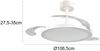 LED Deckenleuchte KASFJORD Weiß mit ausklappbarem Ventilator, Ø 49 - 106,5cm Bild 4