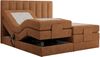 Boxspringbett mit elektrisch verstellbaren Matratzen, zwei Bettkästen und einem Topper - COMFORTO - 160 x 200 cm - Orange Stoff - H4 Bild 4