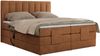 Boxspringbett mit elektrisch verstellbaren Matratzen, zwei Bettkästen und einem Topper - COMFORTO - 160 x 200 cm - Orange Stoff - H4 Bild 5