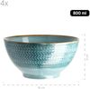 Müslischalen Set aus 4 handbemalten Schalen in Gastronomie-Qualität, ideal auch als Suppenschüsseln, moderner Vintage Stil, 16 cm; Blau Bild 2