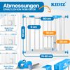 KIDIZ® Absperrgitter zum Klemmen mit Katzenklappe, Türschutzgitter, Autoclose Kinder Treppengitter ohne Bohren | 90° Stopp Schutz, schwenkbar, Treppenschutzgitter Blau, 74 - 80 cm Bild 2