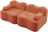 2-Sitzer Modulsofa H 70 x T 192 x B 98 cm aus Samt in Orange, rahmenlos mit tiefer Sitzfläche Bild 4