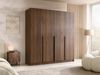Drehtürenschrank Salkor I, Kleiderschrank mit 4 Türen (Farbe: Nuss Warmia / Nuss Warmia + Schwarz) Bild 2