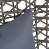 Deluxe Hängesessel Polyrattan Hängestuhl Rattan Hängekorb + Gestell Kissen Grau Bild 3