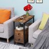 HOOBRO Beistelltisch schmaler Nachttisch Industrial Sofatisch mit 2 Schubladen Bild 2