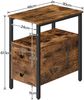 HOOBRO Beistelltisch schmaler Nachttisch Industrial Sofatisch mit 2 Schubladen Bild 3