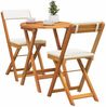 vidaXL Garten Essgruppe mit Kissen 3 pcs Öl-Natur Massivholz Akazie 4105501 Bild 3
