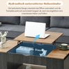 LVHOM Couchtisch mit Stauraum, Höhenverstellbarer Kaffeetisch mit versteckten Fächern, Laptoptisch für Wohnzimmer, Eiche-Optik/Grau, 109x60x43 cm Bild 5