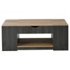 LVHOM Couchtisch mit Stauraum, Höhenverstellbarer Kaffeetisch mit versteckten Fächern, Laptoptisch für Wohnzimmer, Eiche-Optik/Grau, 109x60x43 cm Bild 2