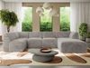 Modulares XXL-Ecksofa MODARO 5M, U-Form, Wohnlandschaft, 5-teilig, freistehend, Wohnzimmer Couch, HR-Schaumstoff - Hellgrau Plüsch - Rechts Bild 5