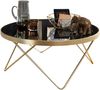FineBuy Couchtisch, Glas Schwarz matt/ Metall Gold, Ø 82 cm Bild 2