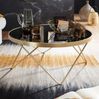 FineBuy Couchtisch, Glas Schwarz matt/ Metall Gold, Ø 82 cm Bild 4