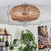 hofstein Deckenleuchte moderne Deckenlampe aus Metall/Bambus in Schwarz/Natur/Dunkelbraun, ohne Leuchtmittel, m. Lichteffekt an der Decke, Ø 50 cm, 3 x E27, ohne Leuchtmittel Bild 4