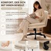 Durrafy Drehstuhl Bürostuhl aus Samt, drehbar, mit Rollen, ohne Armlehnen, Rückenlehne & Sitzkissen doppelt gepolstert, bis 160 kg belastbar Bild 3
