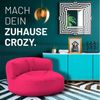Lumaland runde Outdoor Sitzsack-Lounge, Polyester, Pink, 90x50 cm, 320 l Bild 3