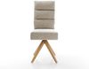 Drehstuhl Pela-Flex Webstoff Soft Beige Holzgestell kantig Natur 180° drehbar Taschenfederkern Bild 2