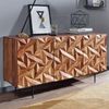 Sideboard 144x72x47cm Sheesham Massivholz Metall 3 Türen Modern Wohnzimmer Bild 3
