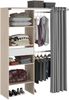 Vorhang-Schrank >Bari 2< 2 Stangen, 5 Fächer, Akazie Dekor / grau - 143x182x48cm (BxHxT) Bild 4