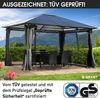 BRAST Alu-Pavillon Premium 3x4m grau festes Dach wasserdicht + Moskitonetz + LEDs Bild 3