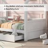 Hausbett Kinderbett Jugendbett 90*200 mit Rausfallschutz vielseitiges Holz Kinderbett für Jungen & Mädchen, Massivholz Kinder Bett mit Rausfallschutz Fenster und Lattenrost, Weiss Bild 5