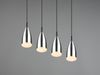 Pendelleuchte FARIN Silber 4 flammig Metall Lampenschirme Ø8cm, Breite 58cm Bild 5