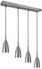 Pendelleuchte FARIN Silber 4 flammig Metall Lampenschirme Ø8cm, Breite 58cm Bild 2