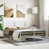 vidaXL Bettgestell mit Kopf- und Fußteil Metall Weiß 140x190 cm 352386 Bild 4