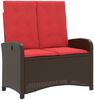 vidaXL Gartenbank Verstellbar mit Kissen Braun Poly Rattan 368222 Bild 2