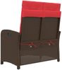 vidaXL Gartenbank Verstellbar mit Kissen Braun Poly Rattan 368222 Bild 5