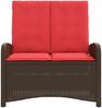 vidaXL Gartenbank Verstellbar mit Kissen Braun Poly Rattan 368222 Bild 3