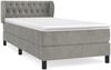 vidaXL Boxspringbett mit Matratze Hellgrau 90x190 cm Samt 3127643 Bild 2