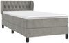 vidaXL Boxspringbett mit Matratze Hellgrau 90x190 cm Samt 3127643 Bild 3