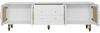 TV-Lowboard aus Spanplatte mit Rattan-Türen & Push-to-Open, 175x38x55,5 cm, Weiß Bild 3
