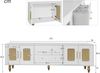 TV-Lowboard aus Spanplatte mit Rattan-Türen & Push-to-Open, 175x38x55,5 cm, Weiß Bild 4