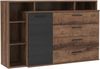 Kommode >Jacky < in braun,schwarz - 153,1x98,5x41,3cm (BxHxT) Bild 3