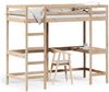 vidaXL Hochbett mit Schreibtisch 100x200 cm Massivholz Kiefer 842846 Bild 2