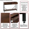 Konsolentisch HWC-O76, Telefontisch Beistelltisch Ablagetisch, Schubladen Ablage Industrial 76x109x30cm ~ braun Bild 2
