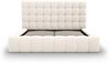 Micadoni Stauraumbett mit Kopfteil Mamaia Strukturierter Stoff Helles Beige 160x200 Bild 3